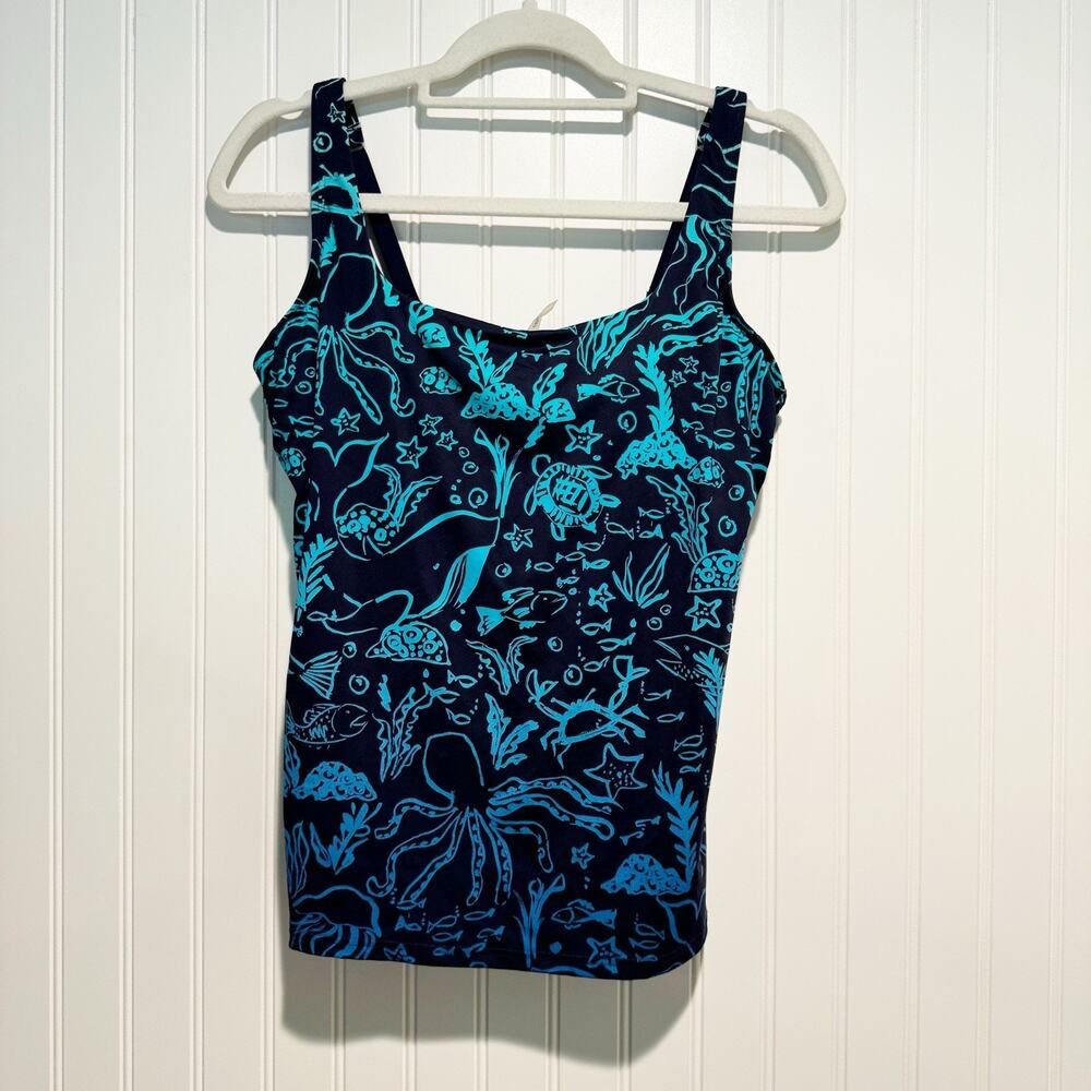 Lands End Ombré Under The Sea Tankini Swim Top Underwire Size 10 - Picture 1 of 7